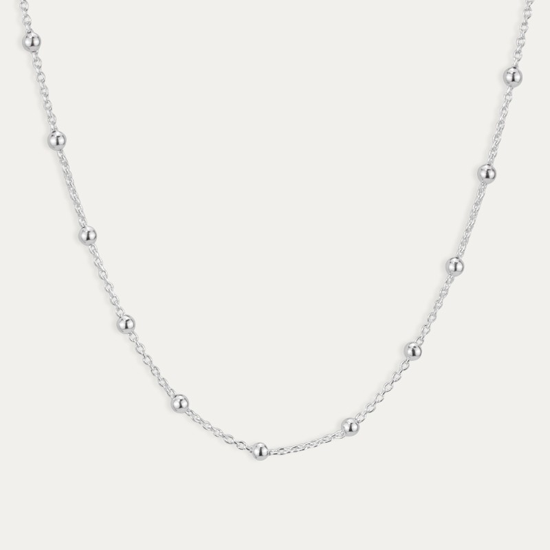 Collar Plata Bolas Pebbles