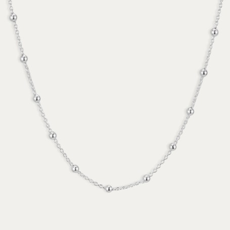 Collar Plata Bolas Pebbles