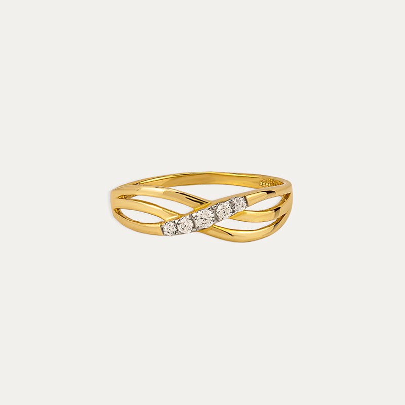 Anillo Oro Circonitas Crossover