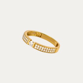 Anillo Oro Circonitas Studded