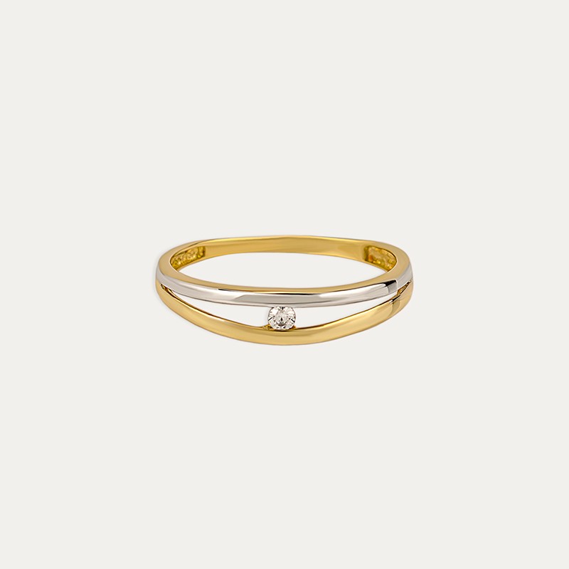 Anillo Oro Bicolor Circonita Savi