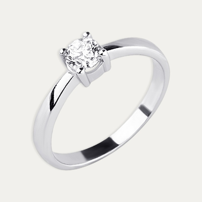 Solitario Oro Blanco Diamante Debby