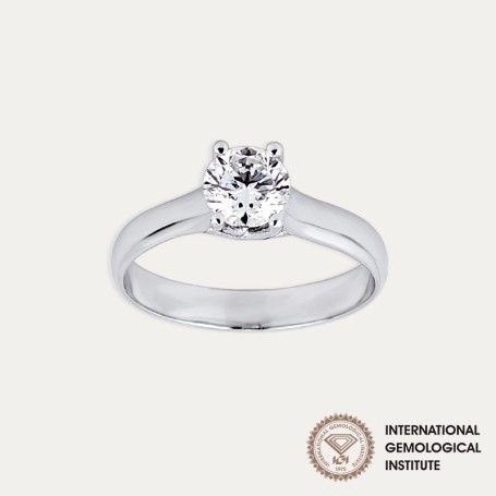 Solitario Oro 9k Blanco Brillante IGI Maggy zoom