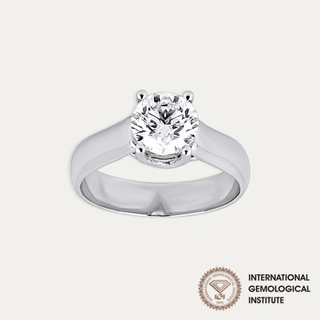 Solitario Oro 9k  Blanco Brillante 1,5cts IGI Sussy