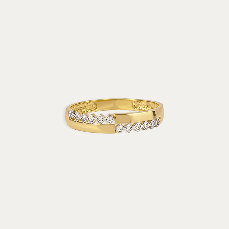 Anillo Oro Bicolor Circonitas Escart