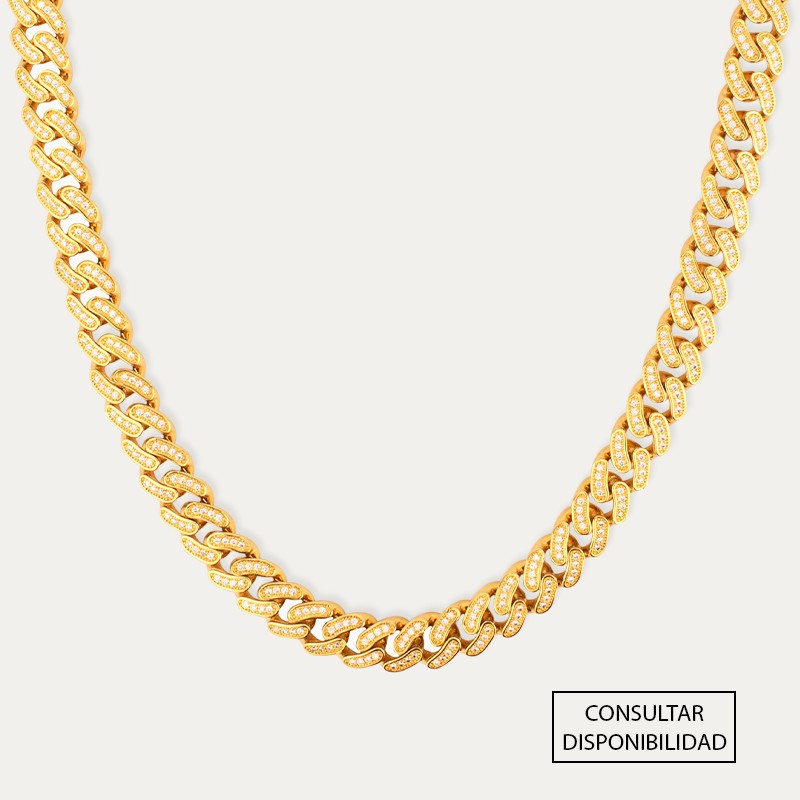 Cadena Oro Circonitas Eslabón Barbado Ivette