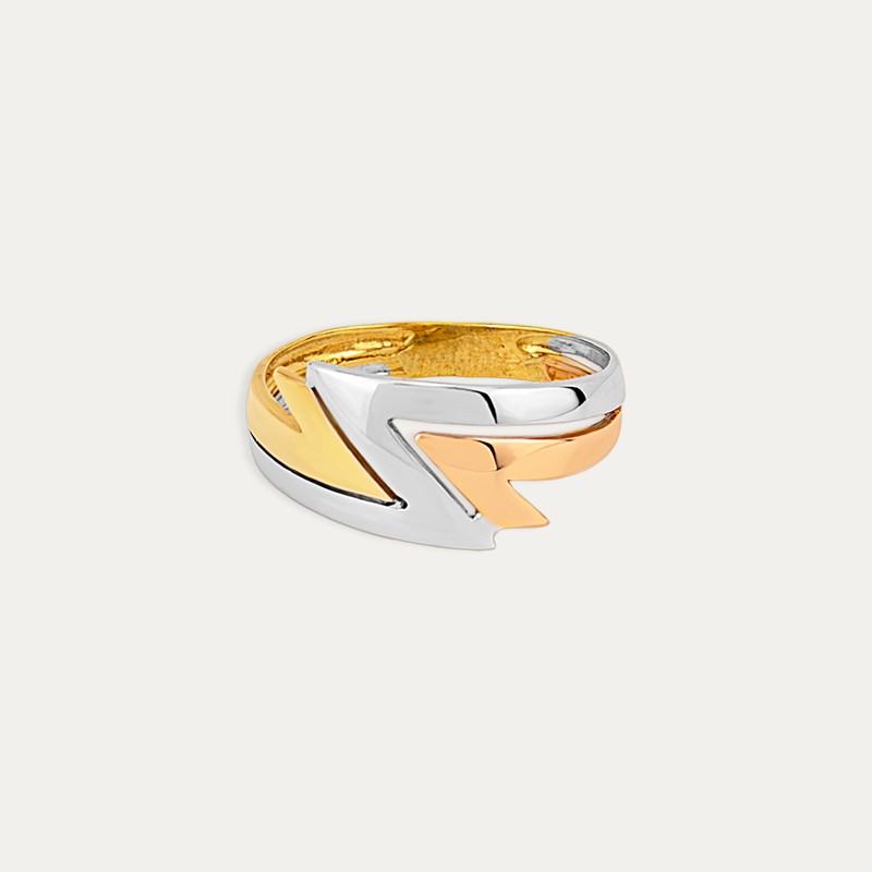 Anillo Oro Tricolor Rayos Crash