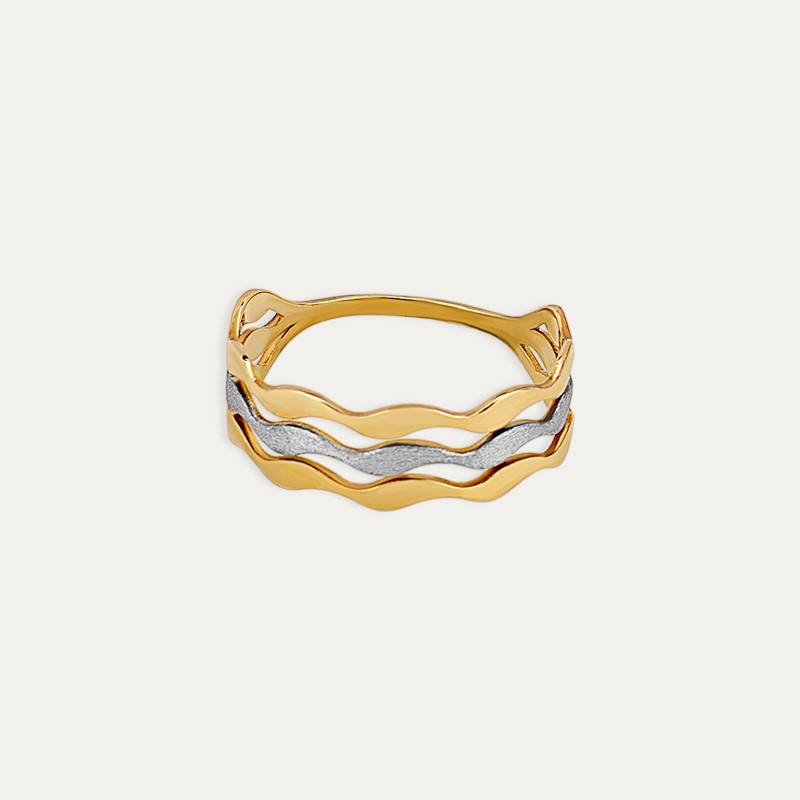 Anillo Oro Bicolor Squiggle