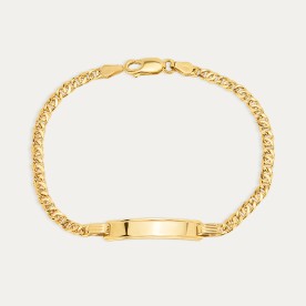 Pulsera Oro 9k Chapa Ojo de Tigre Balin