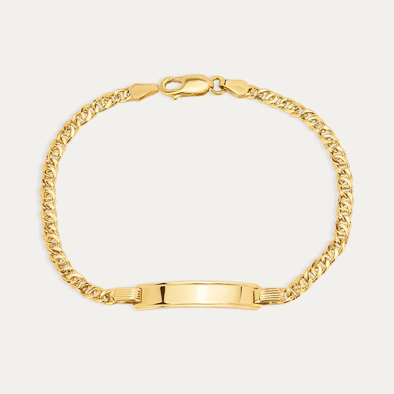 Pulsera Oro 9k Chapa Ojo de Tigre Balin