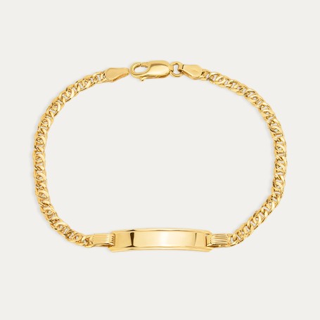 Pulsera Oro 9k Chapa Ojo de Tigre Balin