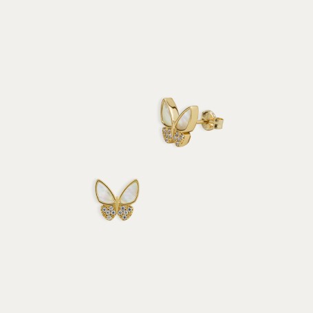 Pendientes Oro 9k Mariposa Nácar Chlóe