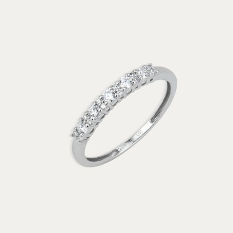 Anillo Oro Blanco Brillantes Galilea