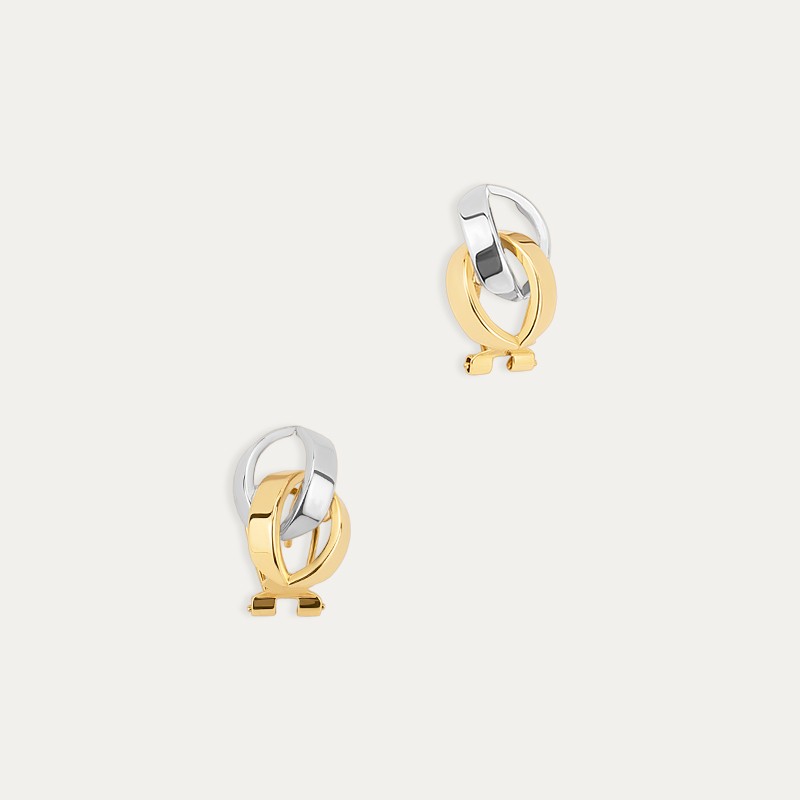 Pendientes Oro 9k Bicolor Omega Lasso
