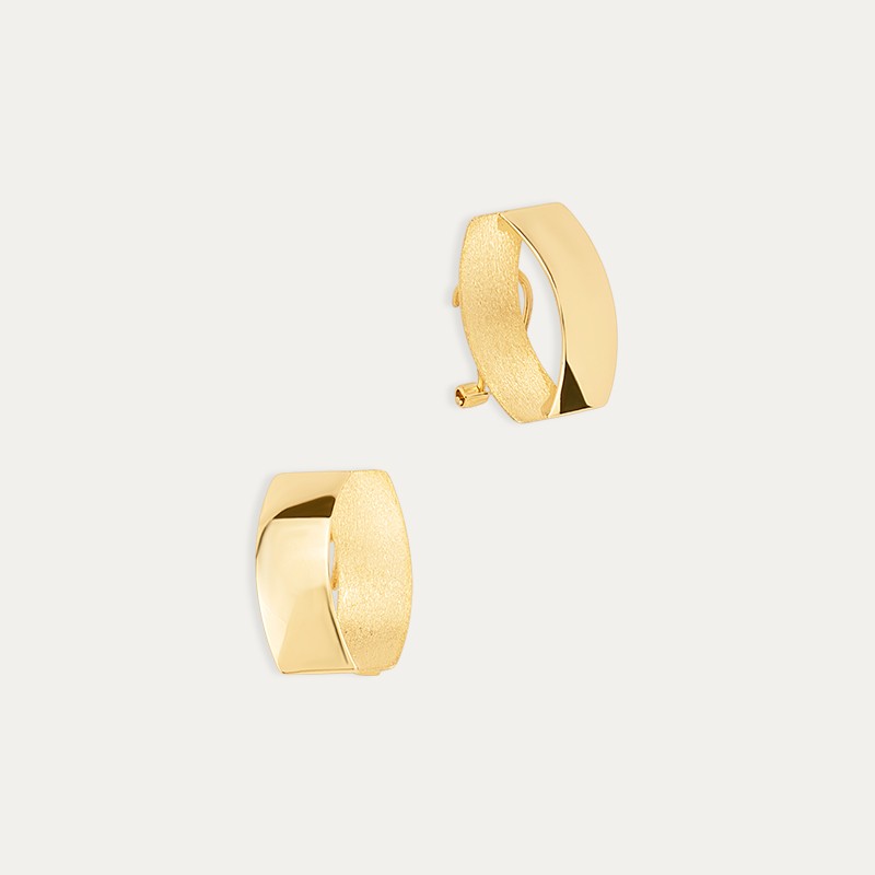 Pendientes Oro Brillo Mate Omega Odivelas