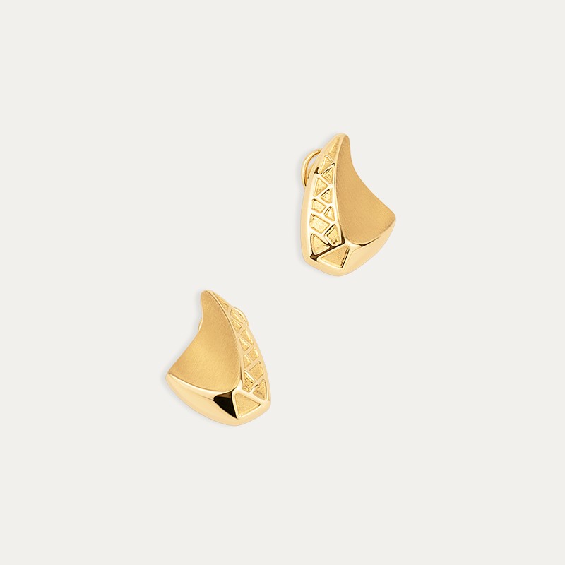 Pendientes Oro Brillo Mate Omega Flipper