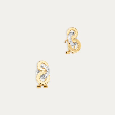 Pendientes Oro Bicolor Omega Alhandra