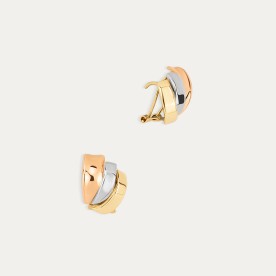 Pendientes Oro Tricolor Brillo Omega Pelariga