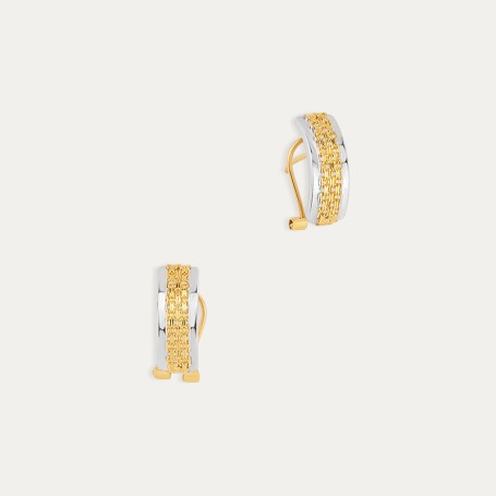 Pendientes Oro Bicolor Omega Godim