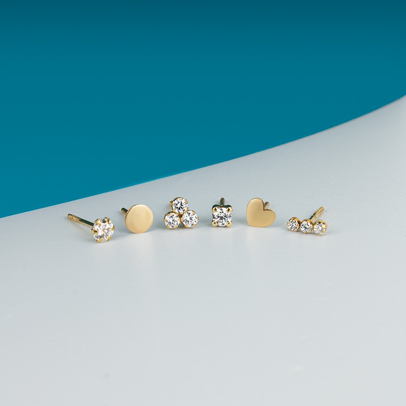 Piercing Oro 9k Tres Circonitas Gondomar Colección