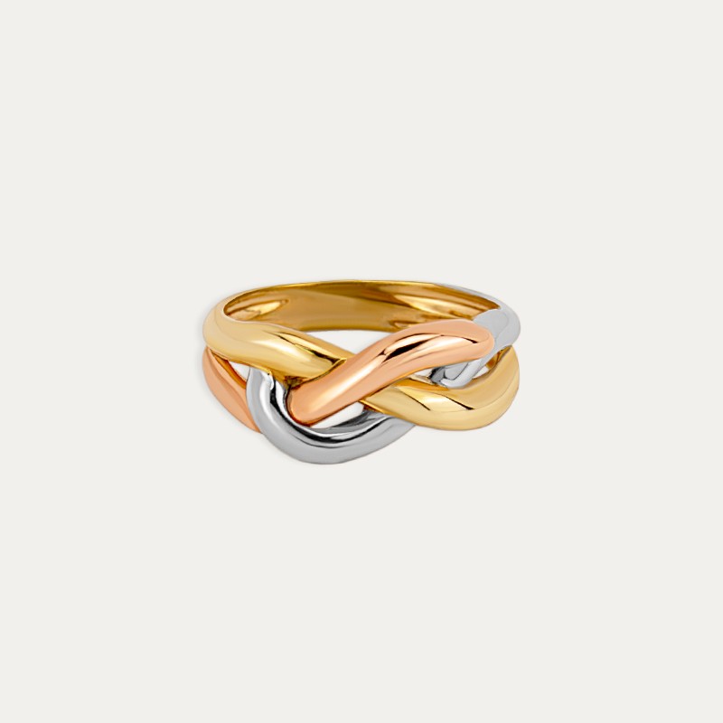 Anillo Oro Tricolor Nudo Moura