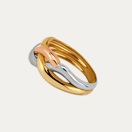 Anillo Oro Tricolor Nudo Moura Perfil