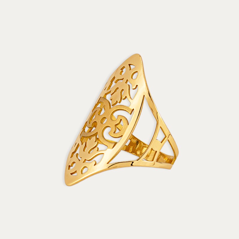 Anillo Lanzadera Oro Cenefa Tavira Perfil