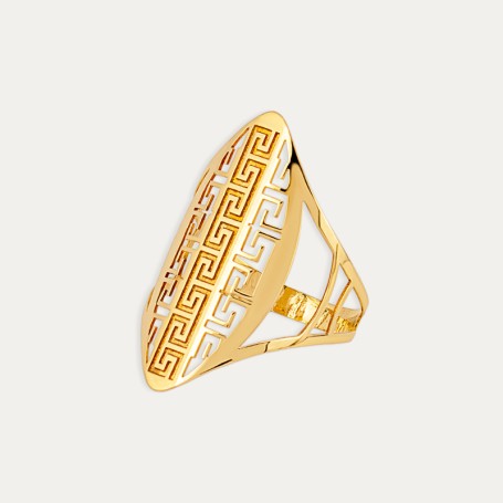 Anillo Lanzadera Oro Greca Lagoa Perfil