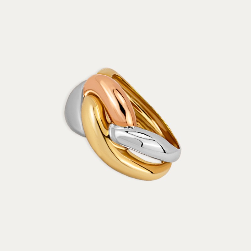 Anillo Oro Tricolor Cuerda Rogil Perfil