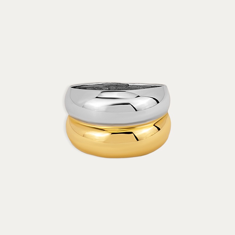 Anillo Oro Bicolor Doble Cavaleiro