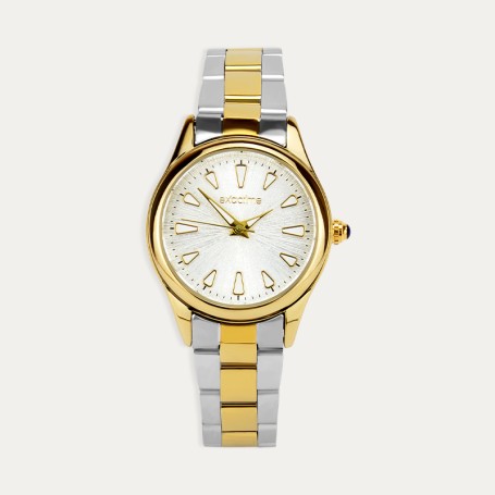 Reloj Señora Acero Bicolor Esfera Champagne Beat