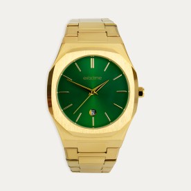 Reloj Acero Dorado Esfera Verde Époque