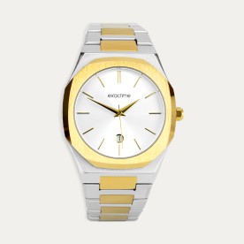 Reloj Acero Bicolor Esfera Blanca Époque