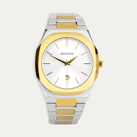 Reloj Acero Bicolor Esfera Blanca Époque