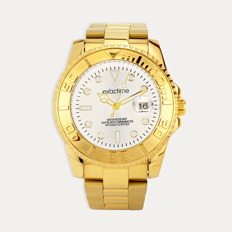 Reloj Acero Dorado Esfera Blanca Sinope