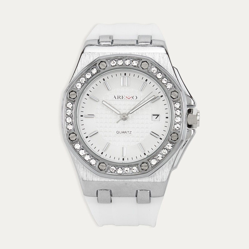 Reloj Señora Acero Blanco Circonitas Aydin