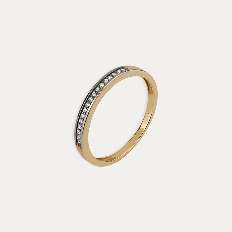 Anillo Oro Amarillo Brillantes Carril Lustra