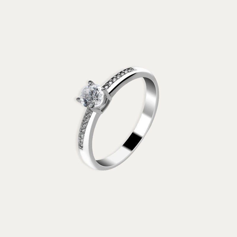 Anillo Oro Blanco Brillantes Pure Lustra