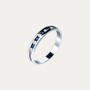 Anillo Oro Blanco Brillantes Y Zafiro Carril Lustra