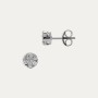 Pendientes Oro Blanco Flor Lustra