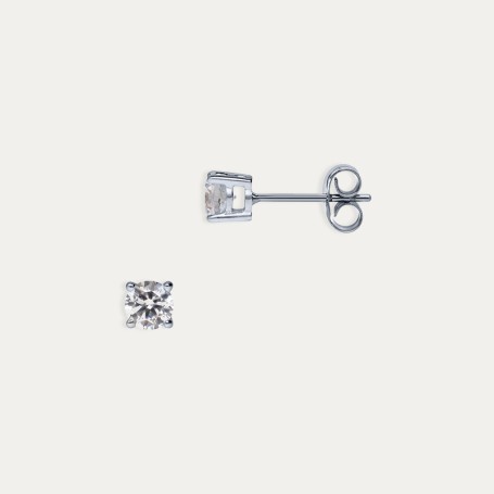 Pendientes Oro Blanco Singular Lustra