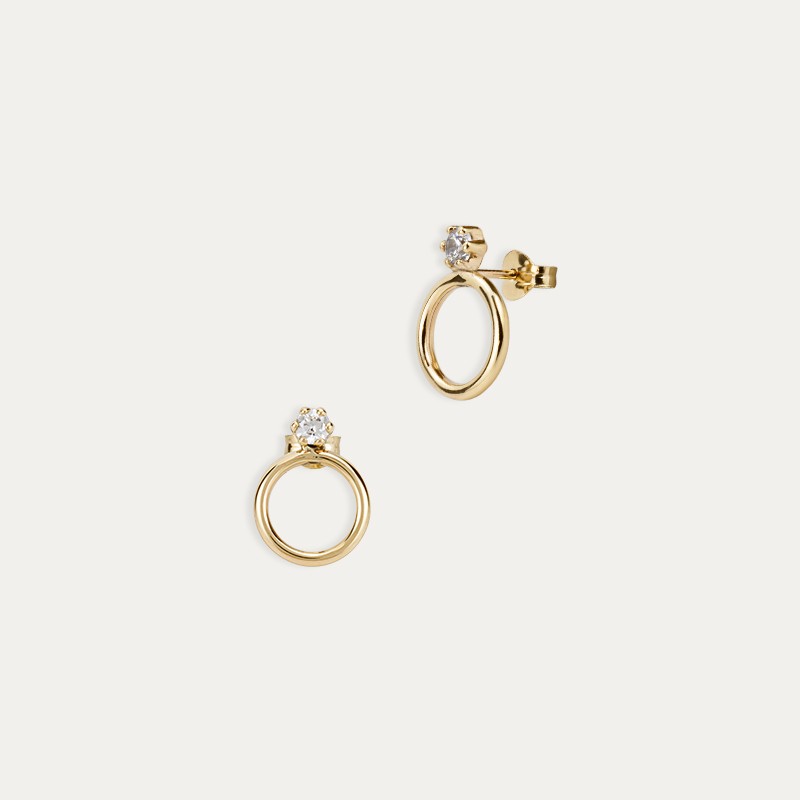 Pendientes Oro Círculo Circonita Monckler