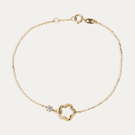 Pulsera Oro Flor Circonita Monckler