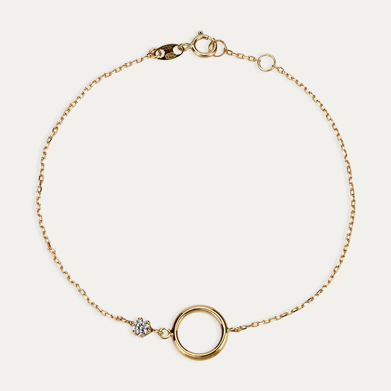 Pulsera Oro Círculo Circonita Monckler