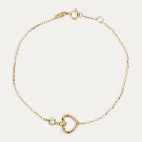 Pulsera Oro Corazón Circonita Monckler