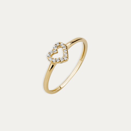 Anillo Oro Circonitas Corazón Eterno