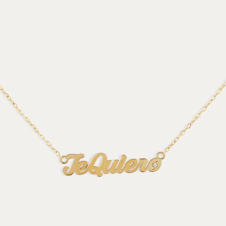 Gargantilla Oro Diamante Te Quiero Details