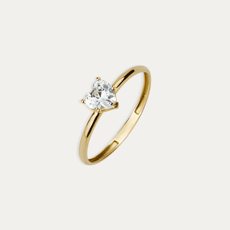 Anillo Oro Circonita Corazón Eternal