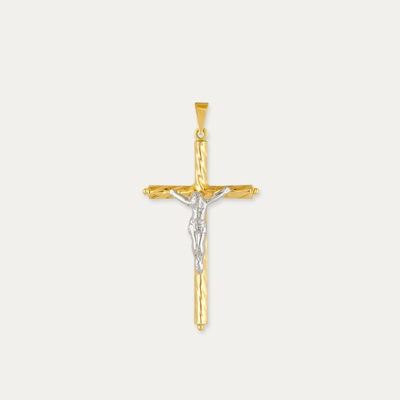 Colgante Cruz Oro Bicolor Cristo Umag