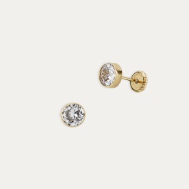 Pendientes Oro Circular Circonita Tasman